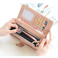 Wiele działów sztuczny zamsz długi portfel kobiet matowa skórzana torebka damska wysokiej jakości damskie portfele portfel z saszetką na karty Carteras 2